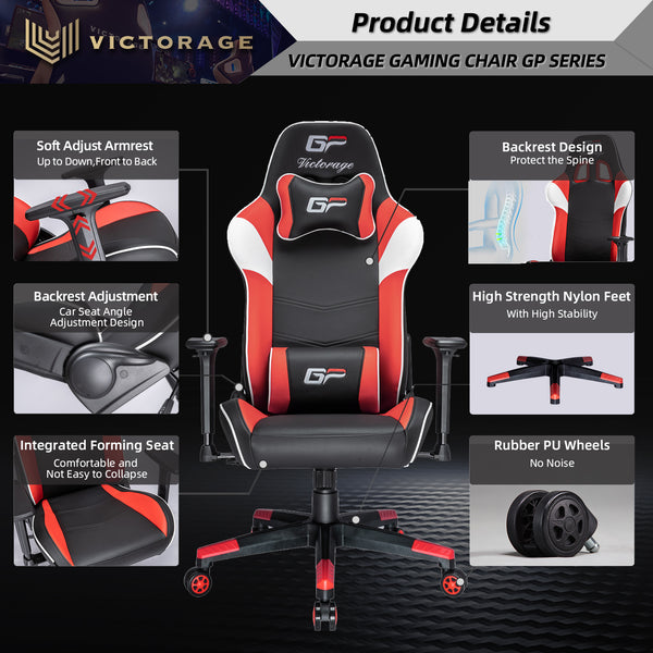 BIG SALES VICTORAGE Alpha Series Ergonomic Design Gaming Chair(Red)