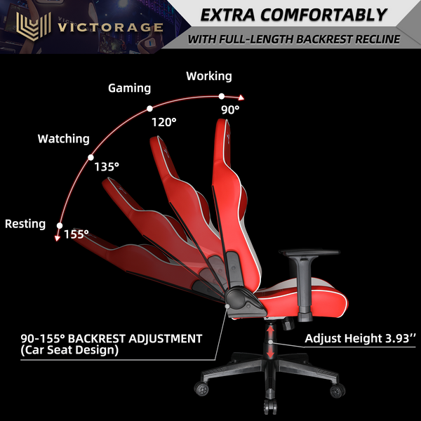 BIG SALES Victorage Computerspielstuhl Rennstuhl (Rot)