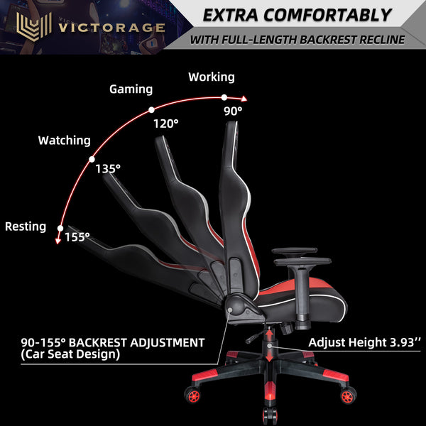 BIG SALES VICTORAGE Alpha Series Ergonomischer Design-Gaming-Stuhl (Rot)