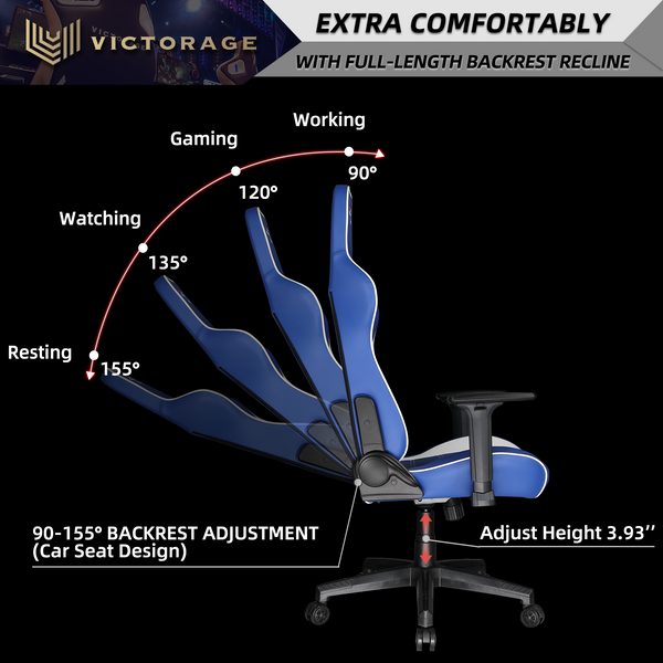 BIG SALES Victorage Computerspielstuhl Rennstuhl (Blau)