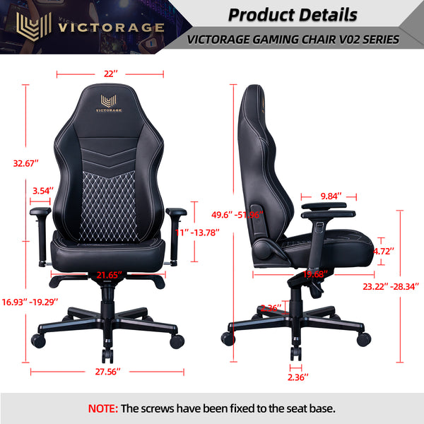 VICTORAGE Echo VE Series PU-Leder Bürostuhl Home Seat (Black Diamond)